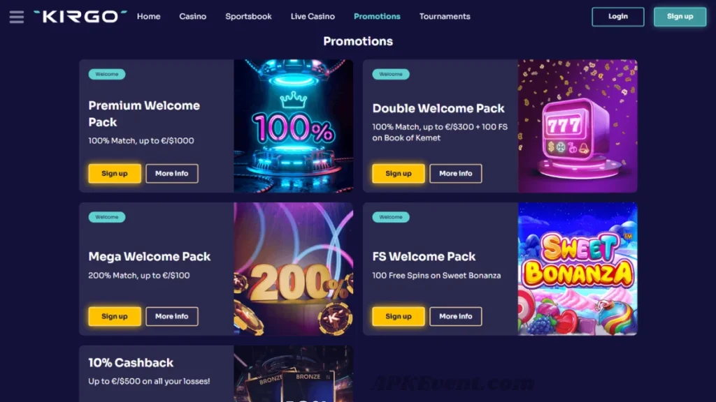 kirgo casino app promotions